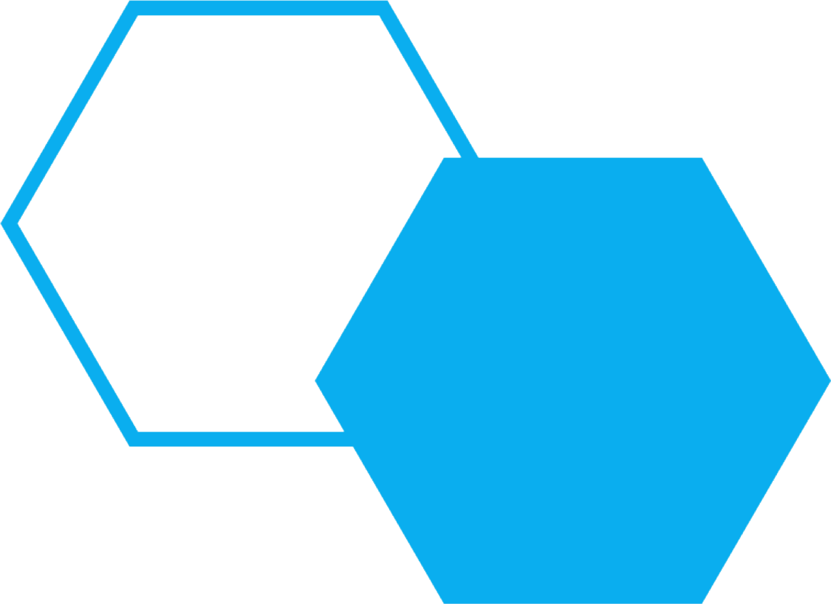 An illustration of hexagons overlapping